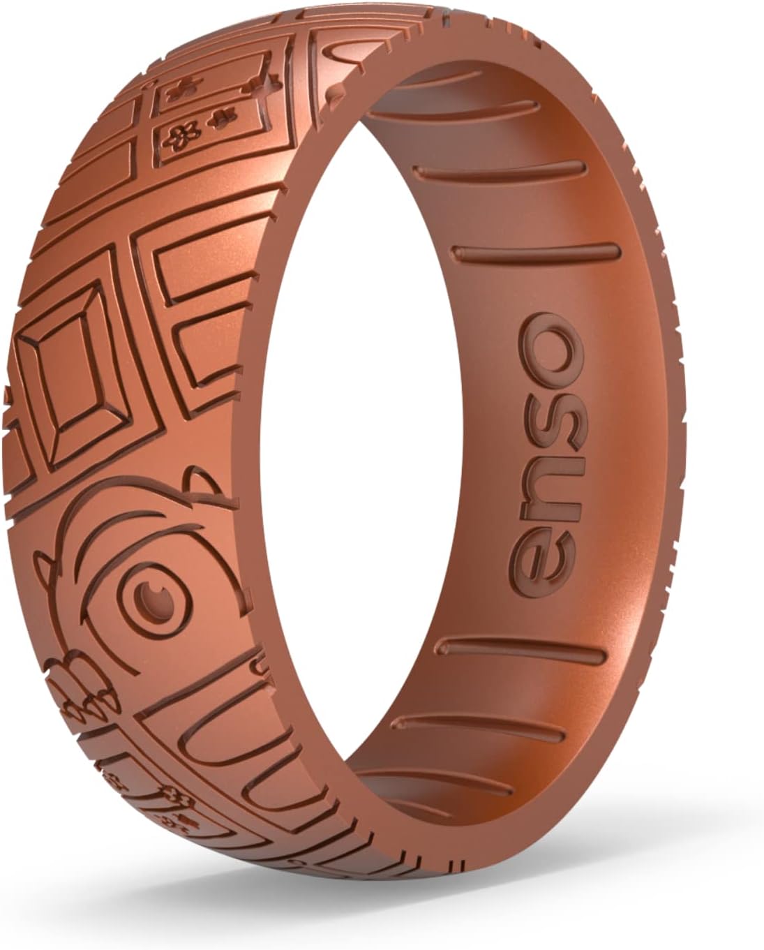 Anillos de silicona clásica grabada - Diseño cómodo y flexible