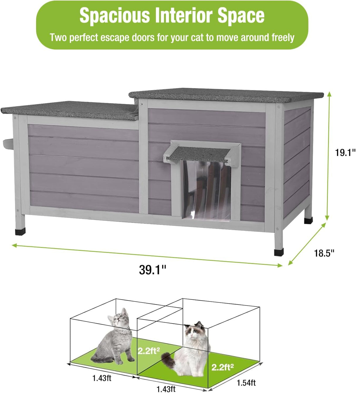 Casa exterior para gatos, AIR93-J, refugio resistente al clima