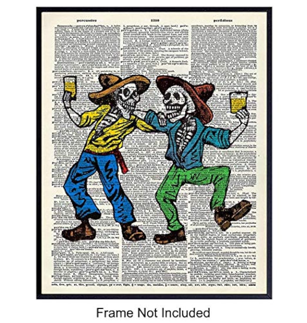 Impresión de arte de pared de Diccionario de esqueletos