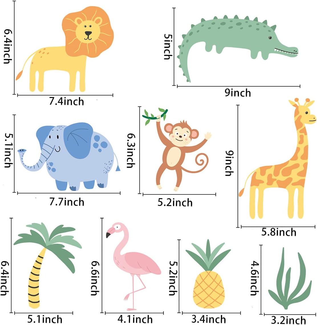 Vinilos de Pared AOWDIAO, Animales Safari para Niños, Decoración