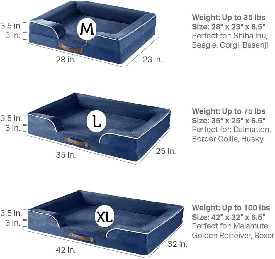 Cama ortopédica para perros Friends Forever, con memoria, 35x25x6.5