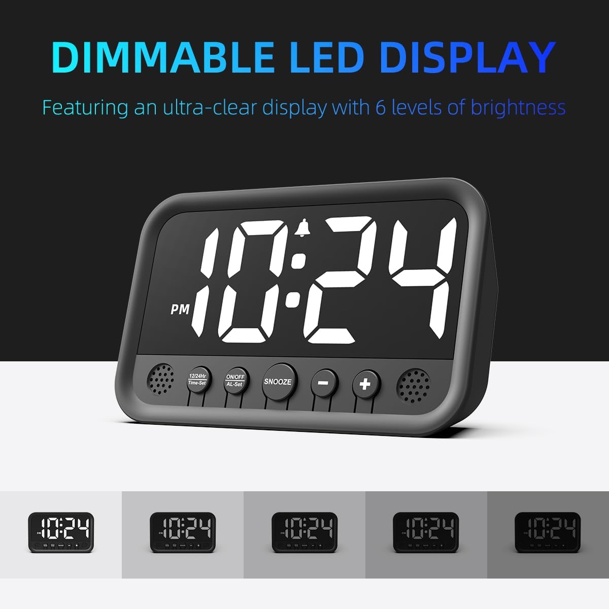 Reloj Digital LED Pequeño con Alarma Fuerte y Funciones Ajustables