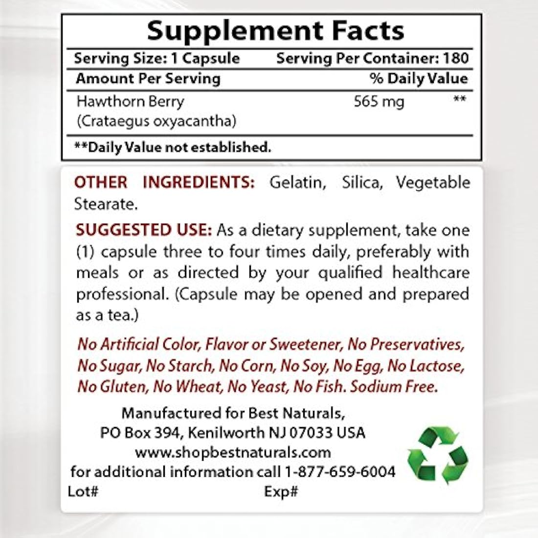 Suplemento dietetico 180 Cápsulas