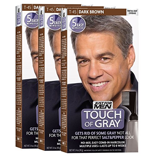 Tinte de cabello para hombres, marrón oscuro (paquete de 3)