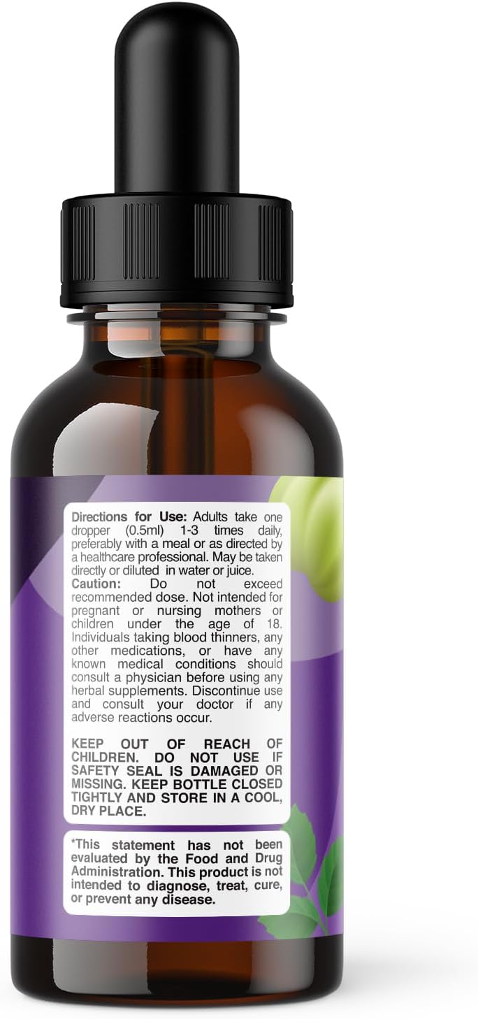 Gotas de Ashwagandha Orgánico - Extracto Potente - 60 Serv.