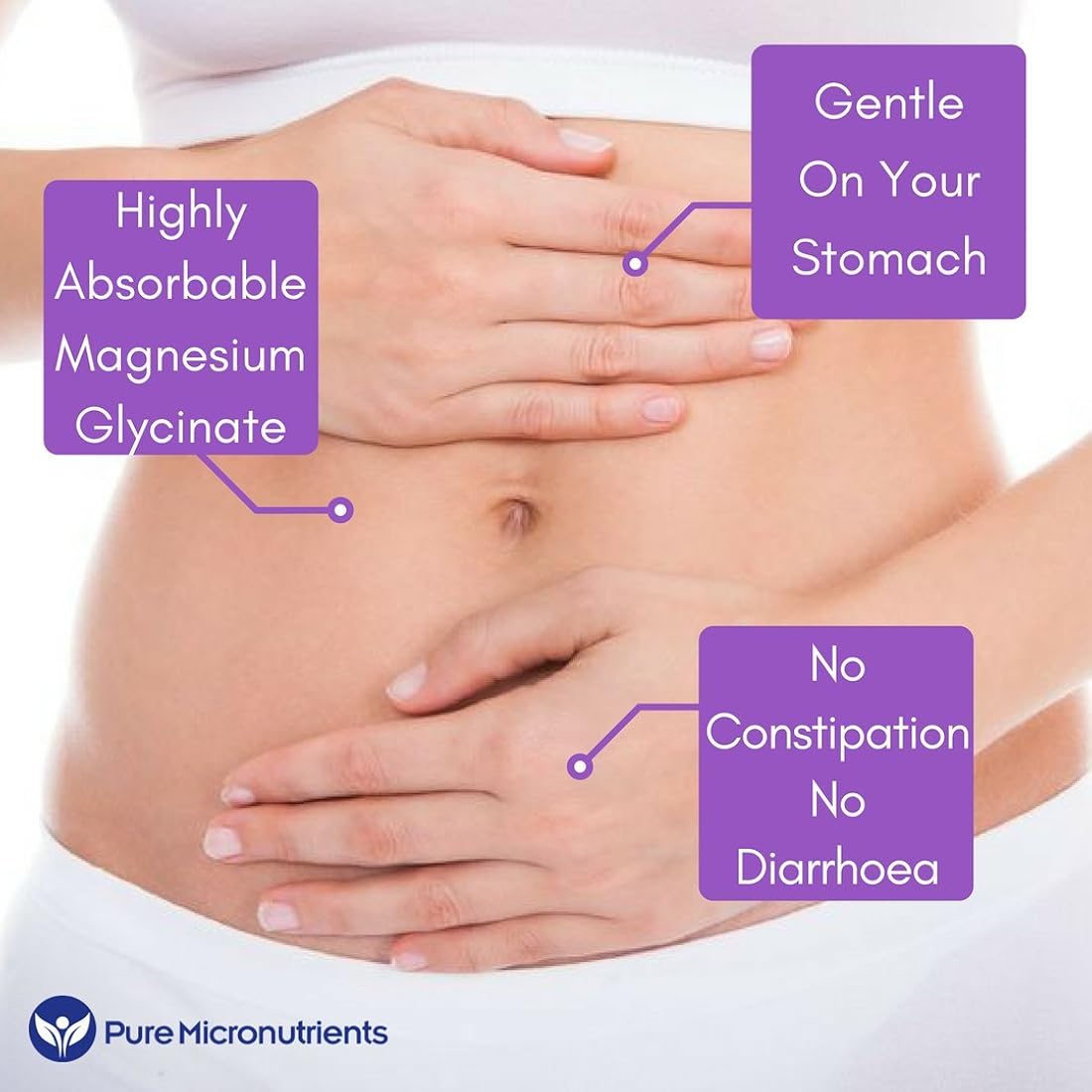 Suplemento de glicinato de magnesio puro de micronutrientes