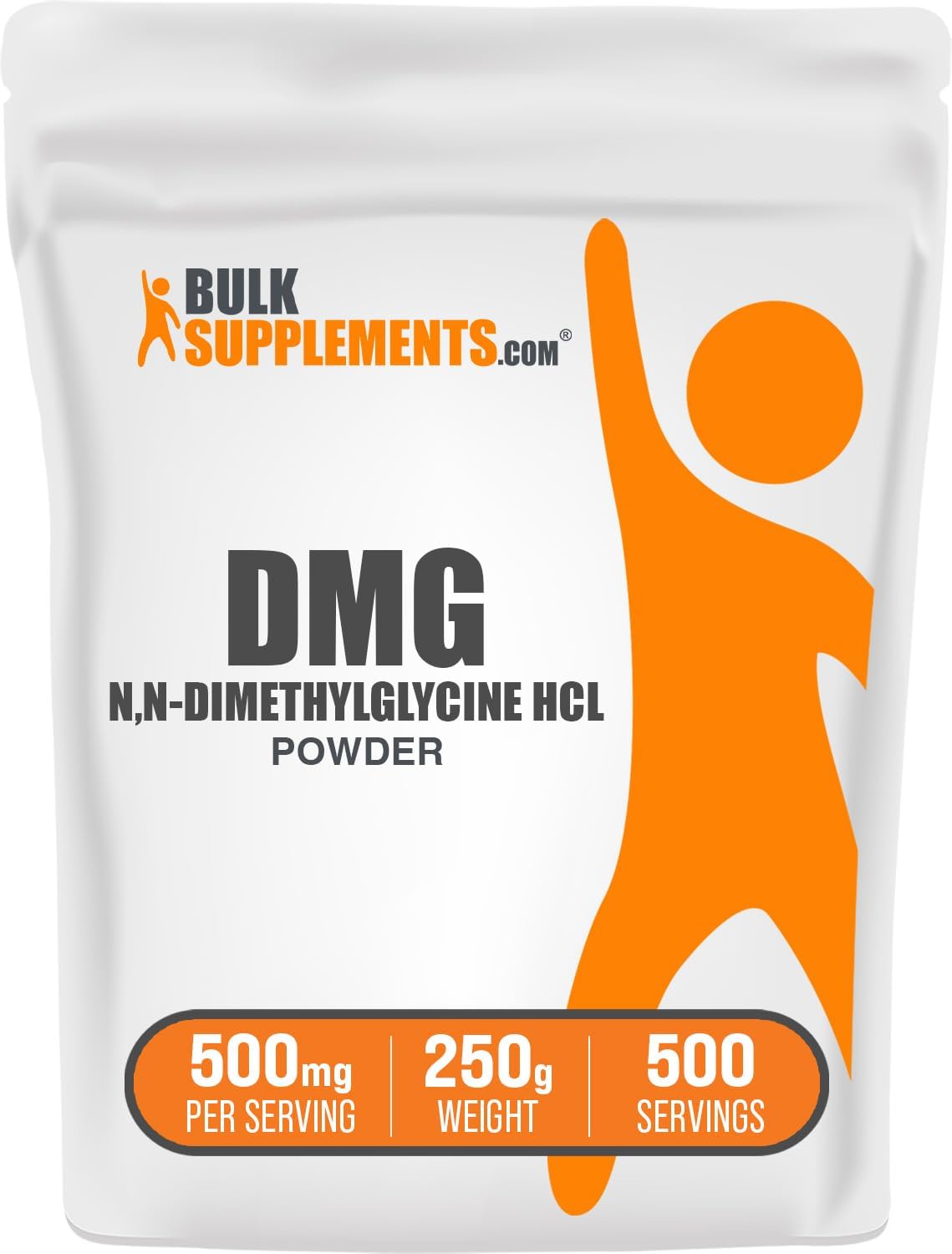 Polvo de DMG HCl BulkSupplements, 500mg, 250g