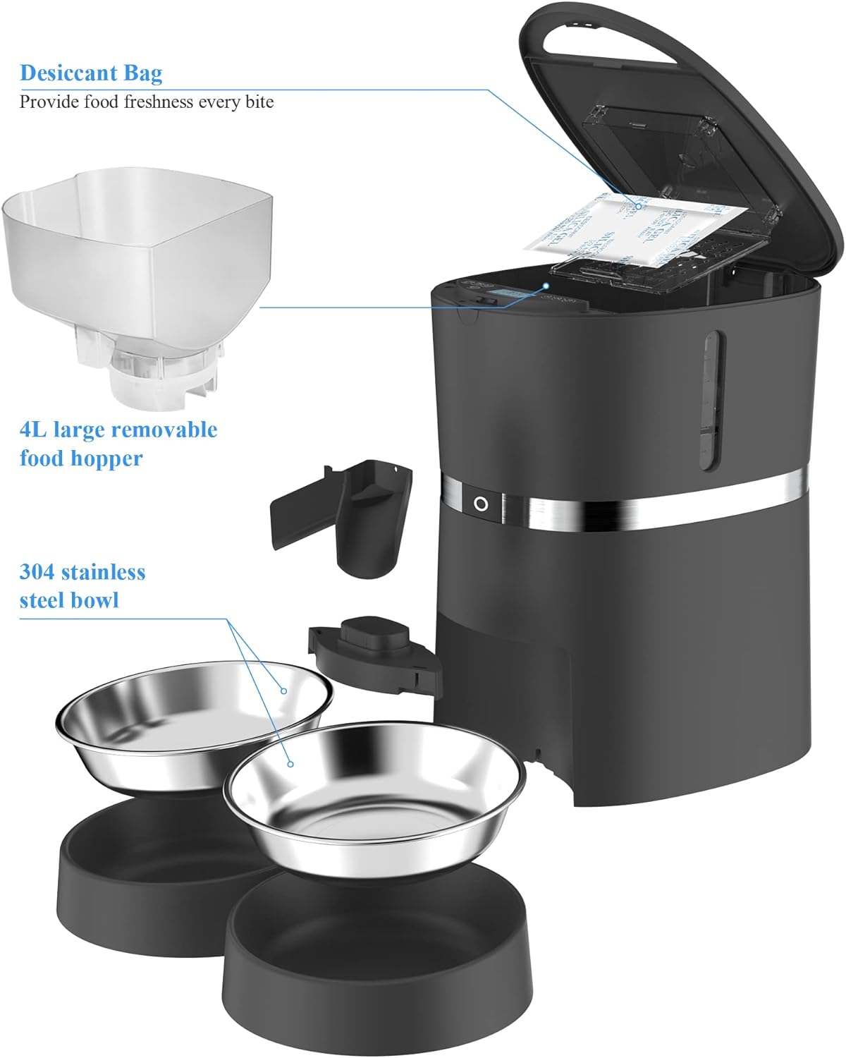 Comederos automático de alimentos para gatos grabadora voz