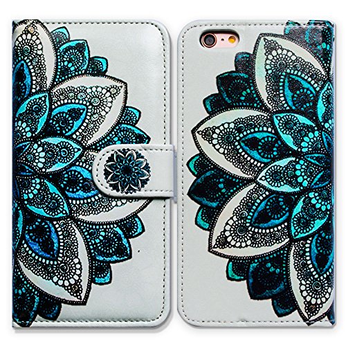 Funda de cuero con diseño de mandala verde