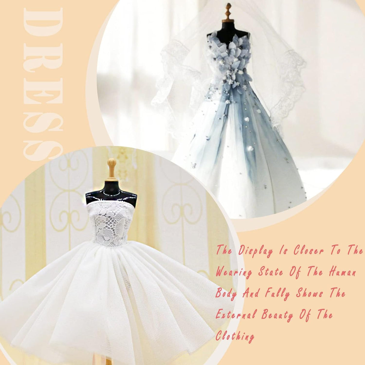 Forma de Maniquí para Vestidos, 4 piezas, Diseño y Exhibición