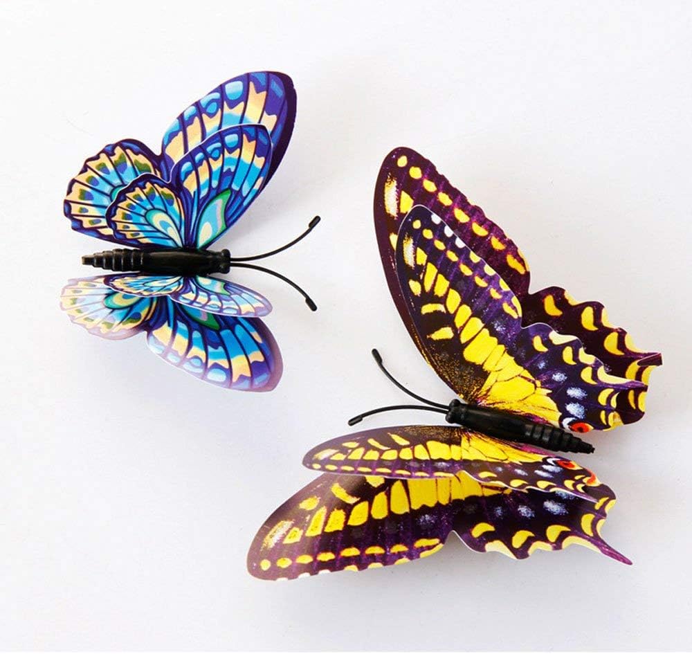 12PCS Stickers Mariposas 3D Decoración Pared - Modelo Colorido