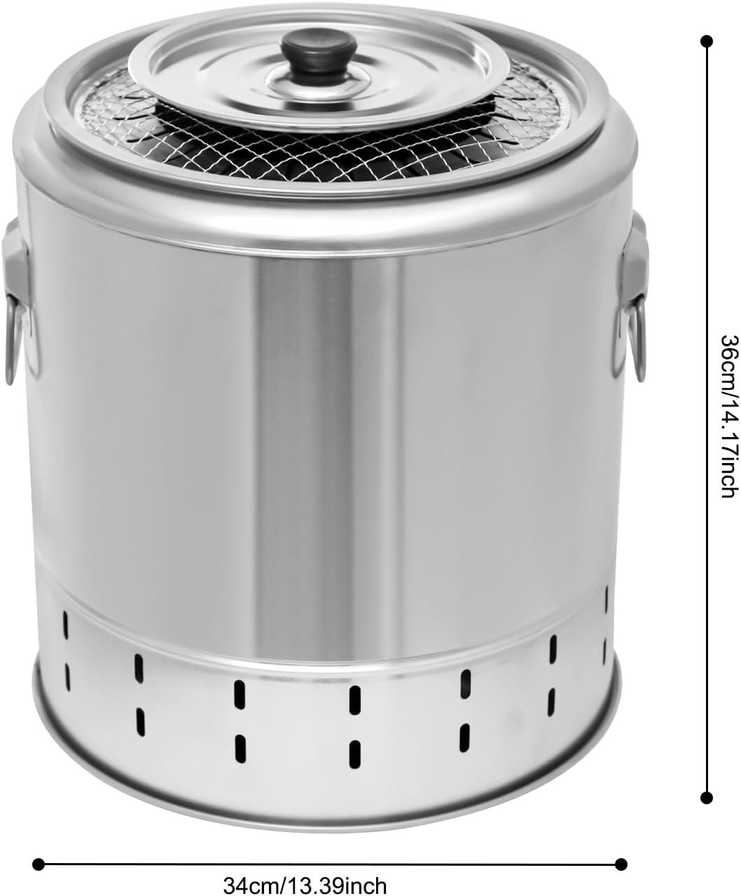 Parrilla portátil sin humo, acero inoxidable, 20 pinchos, 10.2