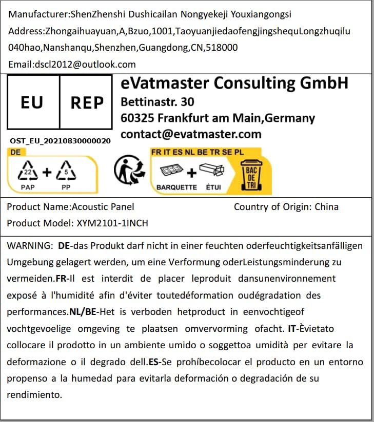 Paneles Acústicos JBER 12 Pzs 1 x 12 x 12 Aislantes de Sonido