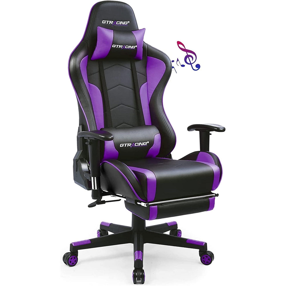 Silla para videojuegos GTRACING con reposapiés y altavoces