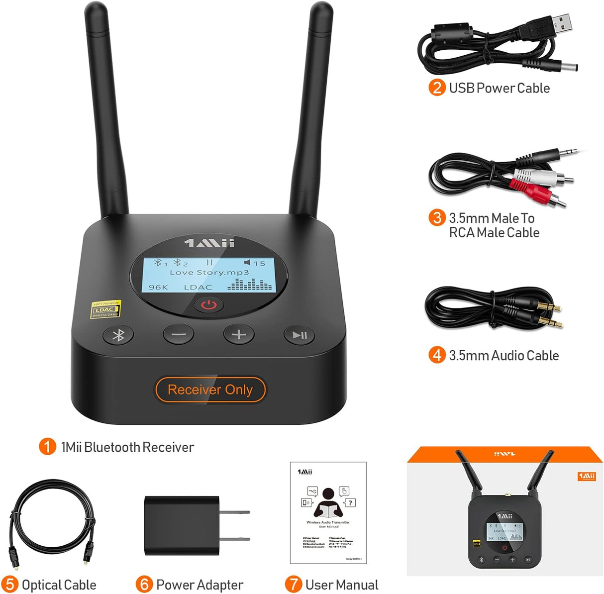 Receptor Bluetooth adaptador de audio inalámbrico Bluetooth
