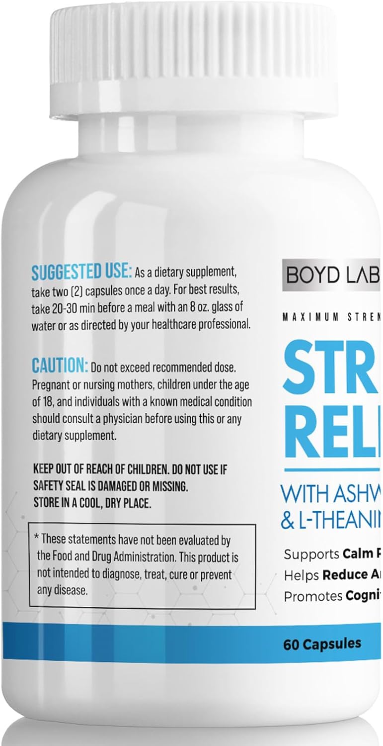 Suplemento de Ashwagandha y L-Theanina, 60 cápsulas, marca X