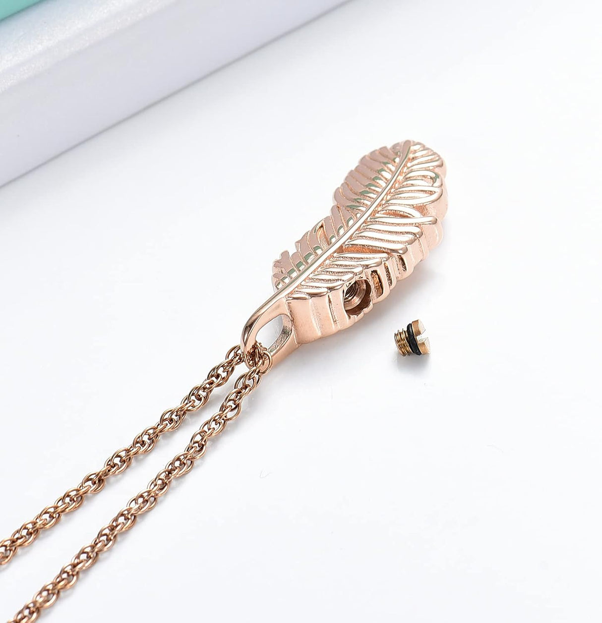 Collar de urna de ala de plumas shajwo para cenizas, Beige