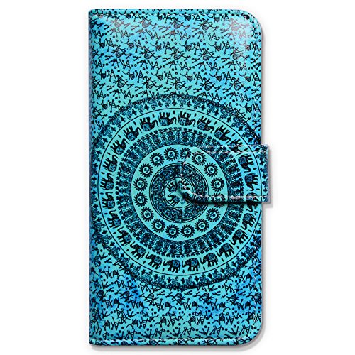 Funda de cuero de mandala para celular