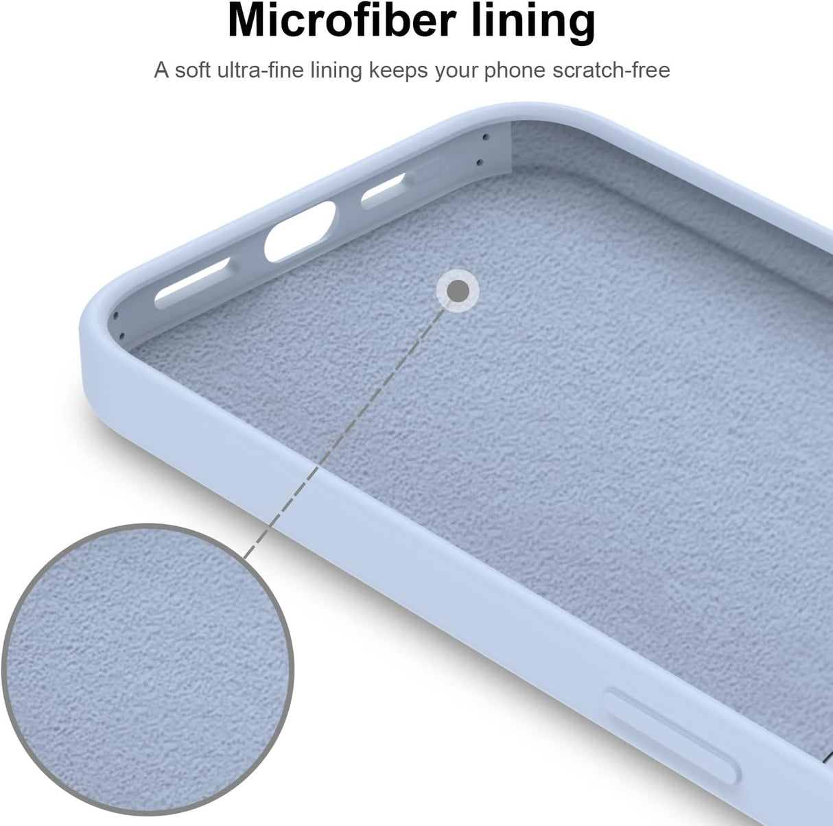 DEENAKIN Funda para iPhone 13 Pro Max con protector de pantalla, cubierta de goma de gel de silicona líquida suave y duradera para iPhone 13 Pro Max de 6.7 pulgadas, color azul claro