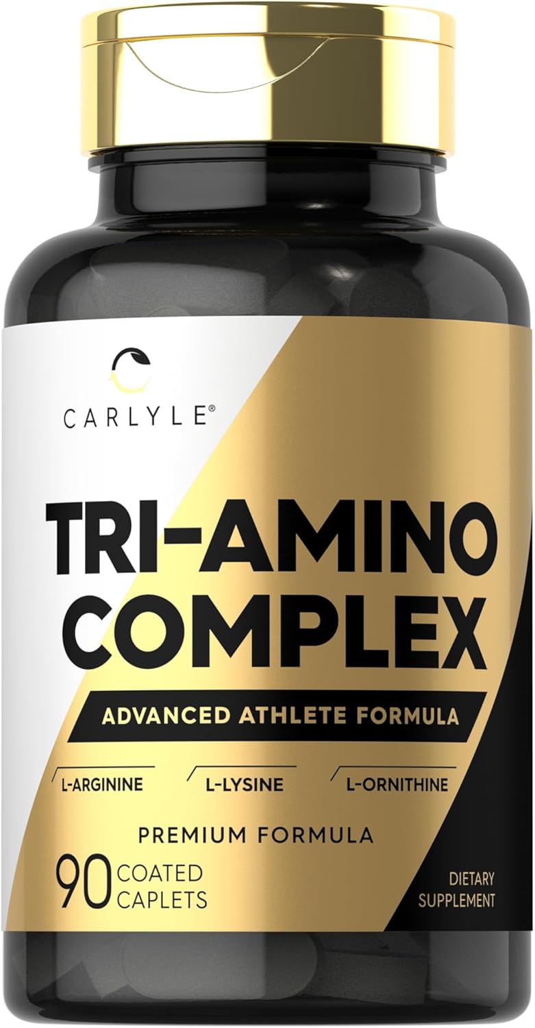 Suplemento Tri-Amino L-Arginina Carlyle, 90 Caplets, Vegano