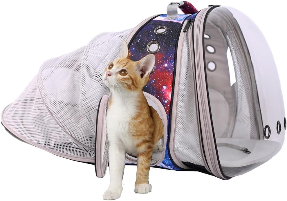 Mochila transportadora para gatos Galaxy Blue, apta hasta 20 lbs