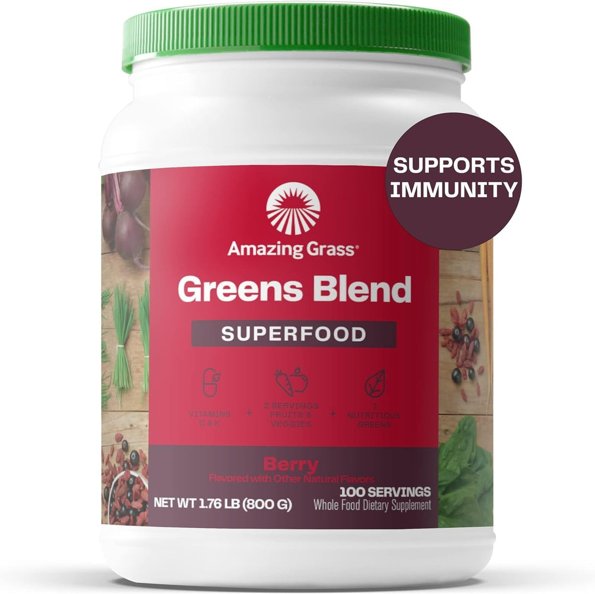 Suplemento Amazing Grass Superfood bayas verdes