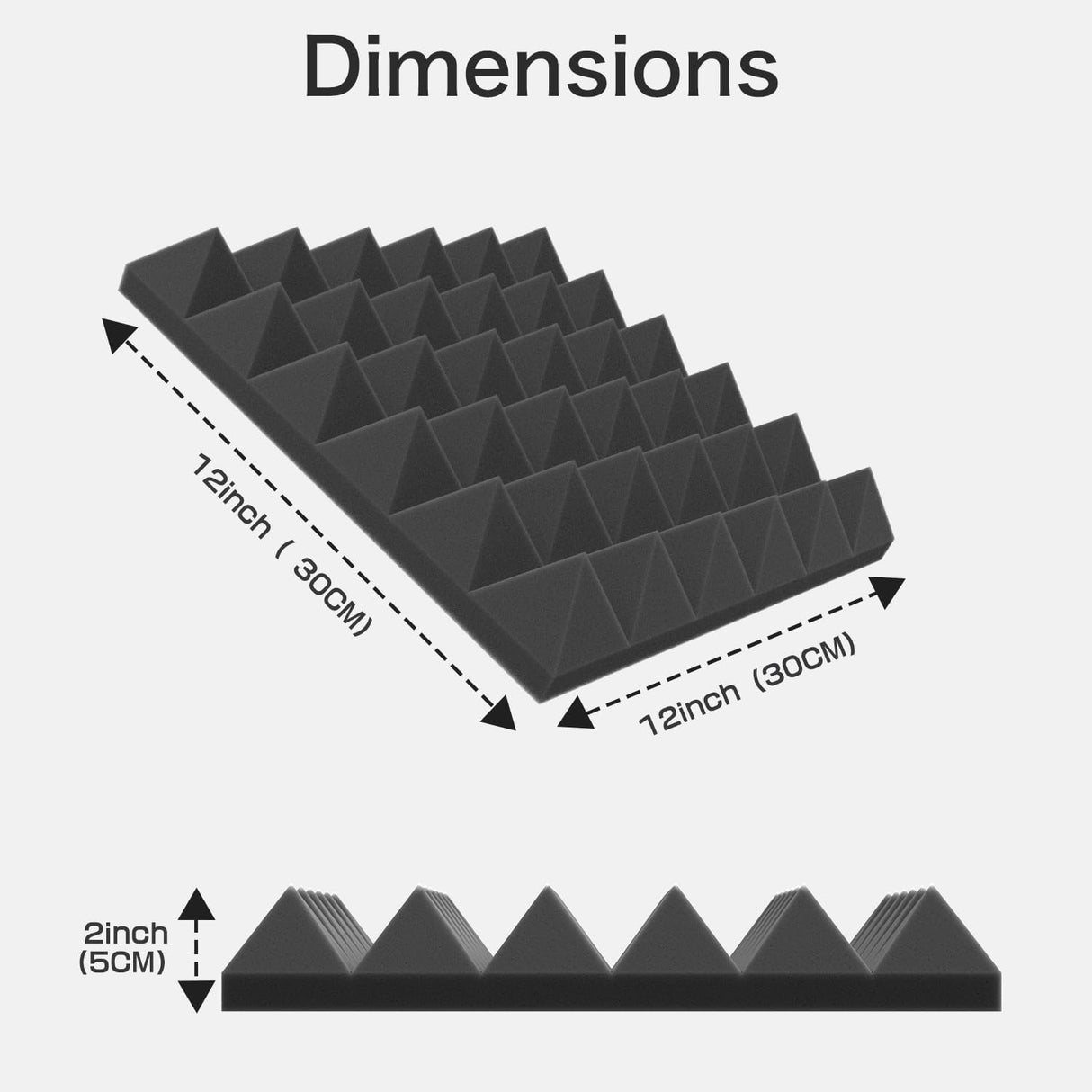 Paneles acústicos JBER 24Pack, 2 x 12, autoadhesivos