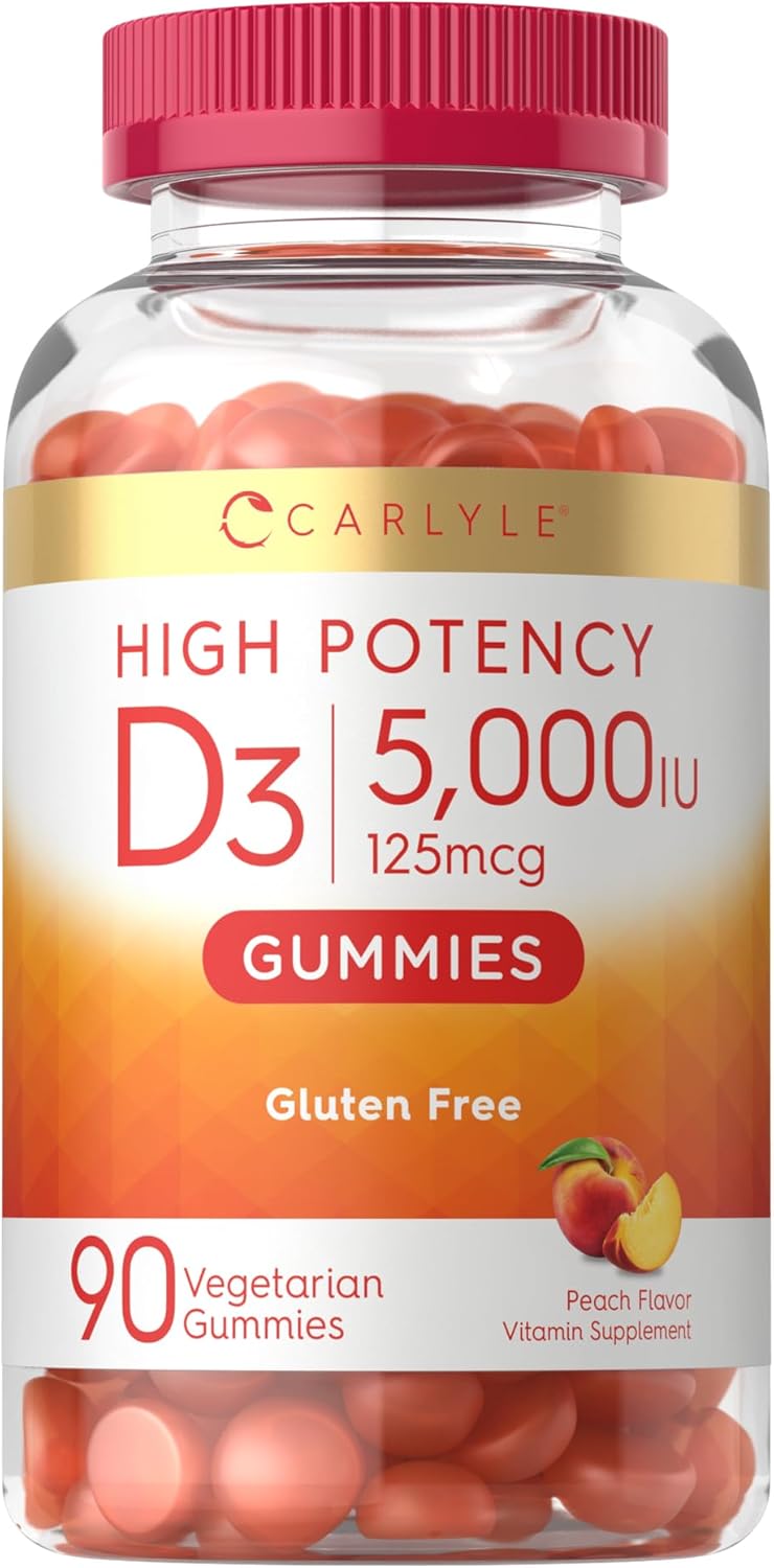 Gomitas de Vitamina D3 5000 IU | Carlyle | Alta Potencia 90 Uds