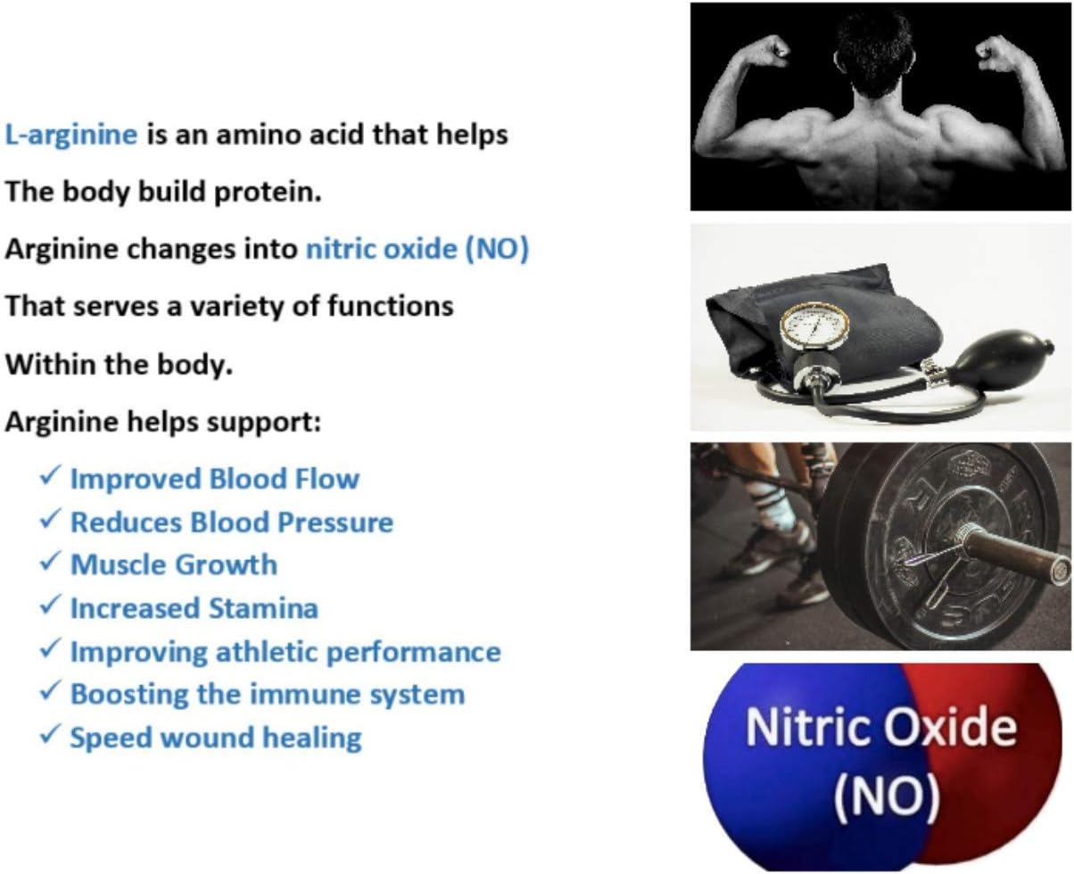 Suplemento de L-arginina 5,500 mg de L-arginina Plus