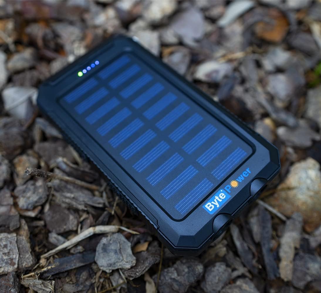 Cargador solar 20000mAh portátil con brújula negro