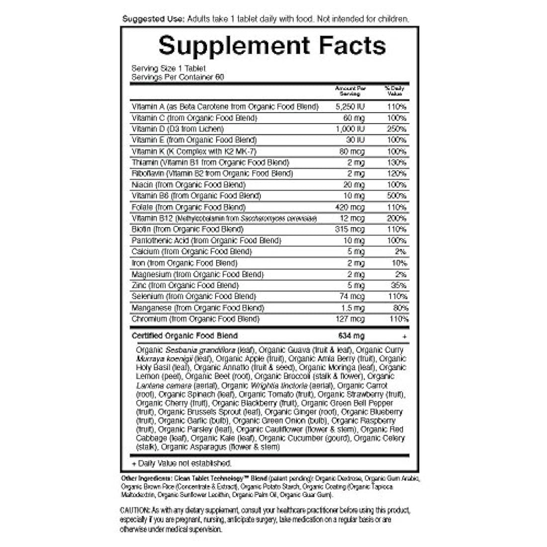 Suplemento multivitamínico orgánico, para mujer