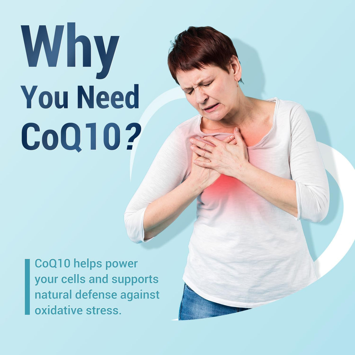 CoQ10 200mg Suplemento para Corazón, 60 Cápsulas Veganas