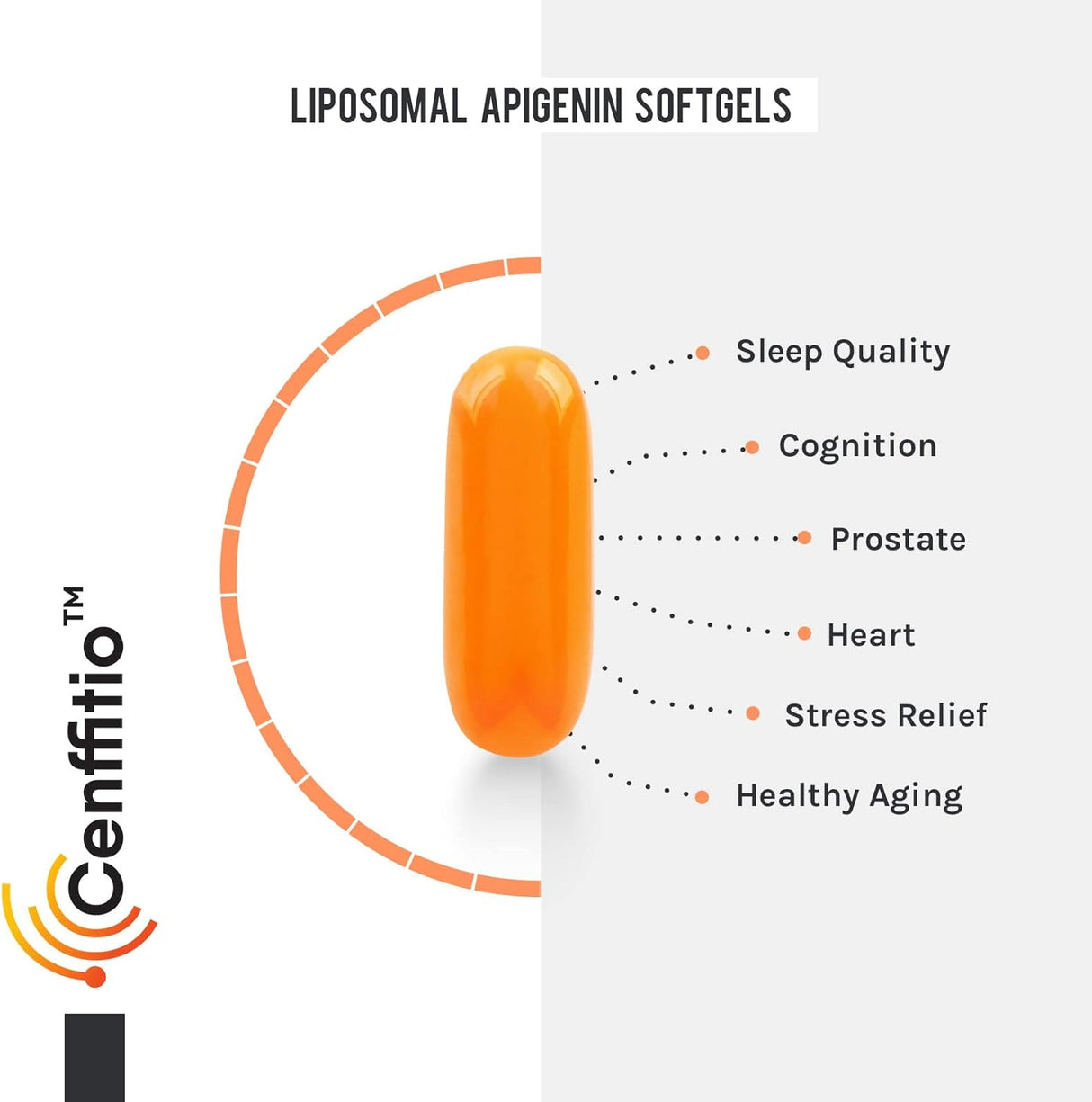 Cápsulas blandas de apigenina liposomal de 500 mg Cenffitio