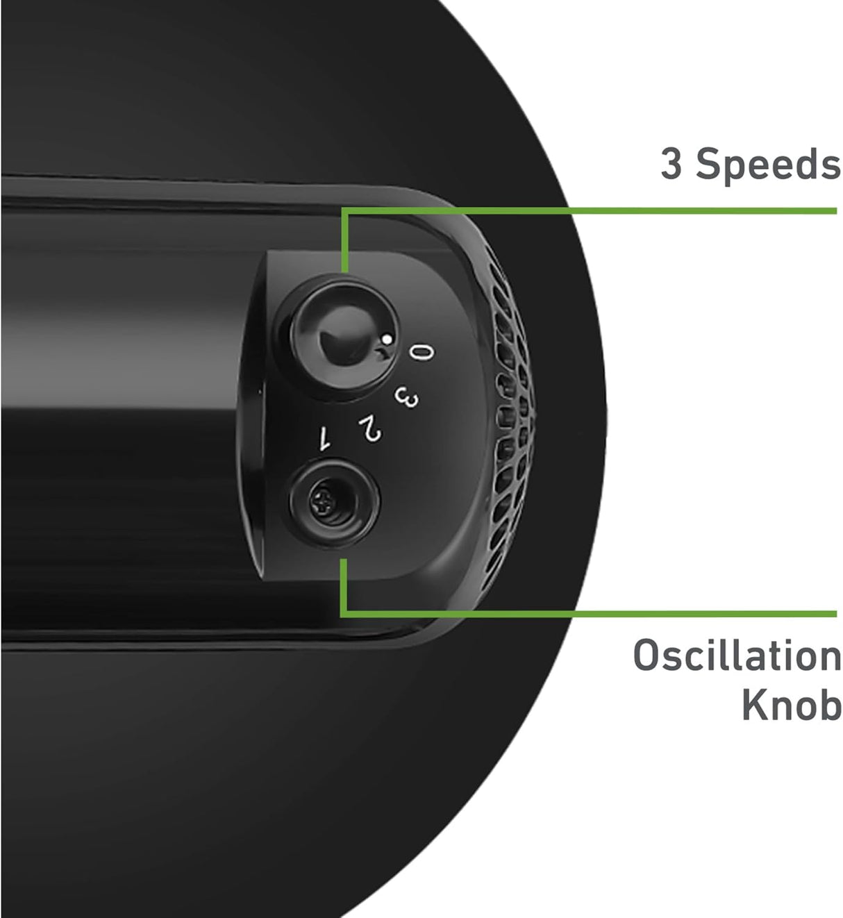 HOLMES Ventilador de Mesa 12, 3 Velocidades, Oscilación 75°