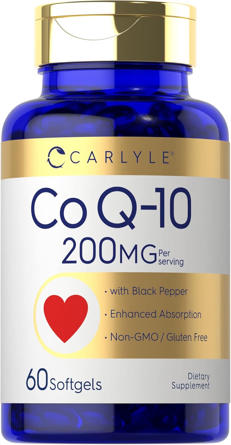 Carlyle CoQ10 200mg Cápsulas Suaves con Pimienta, 60 Uds