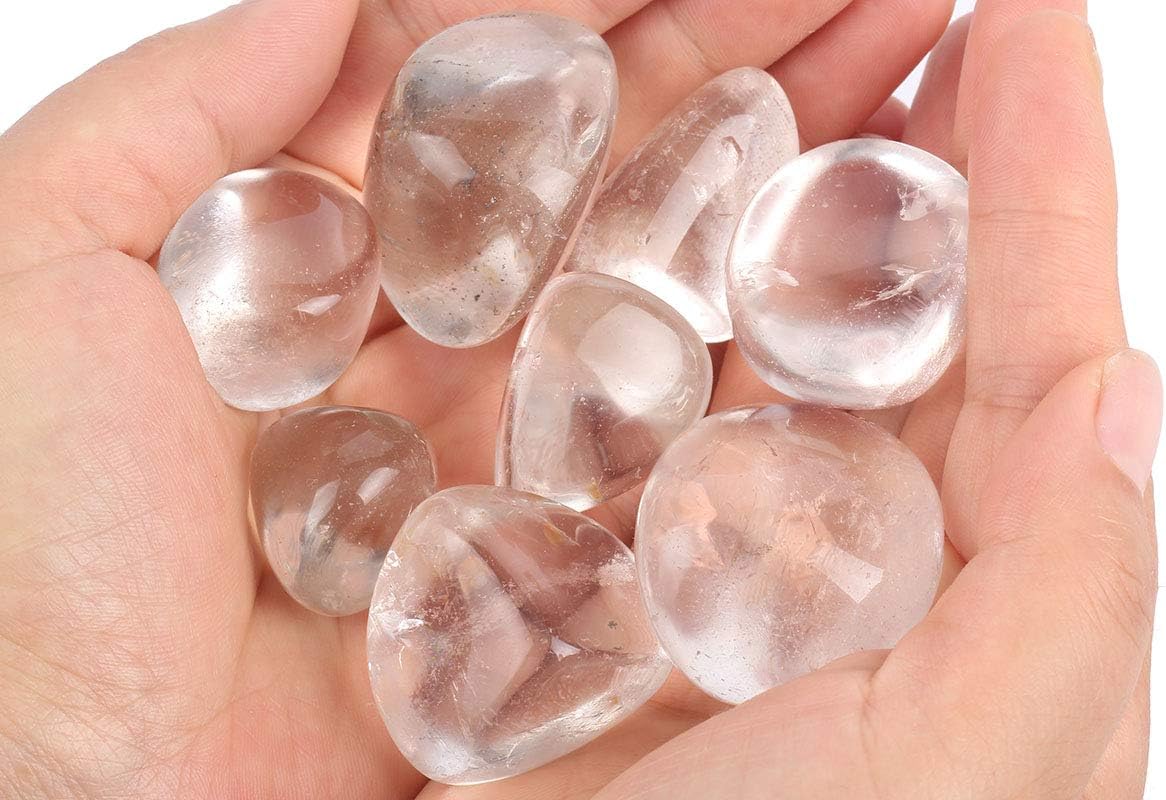 Piedras de cuarzo transparente pulidas de 1/2 lb para curación