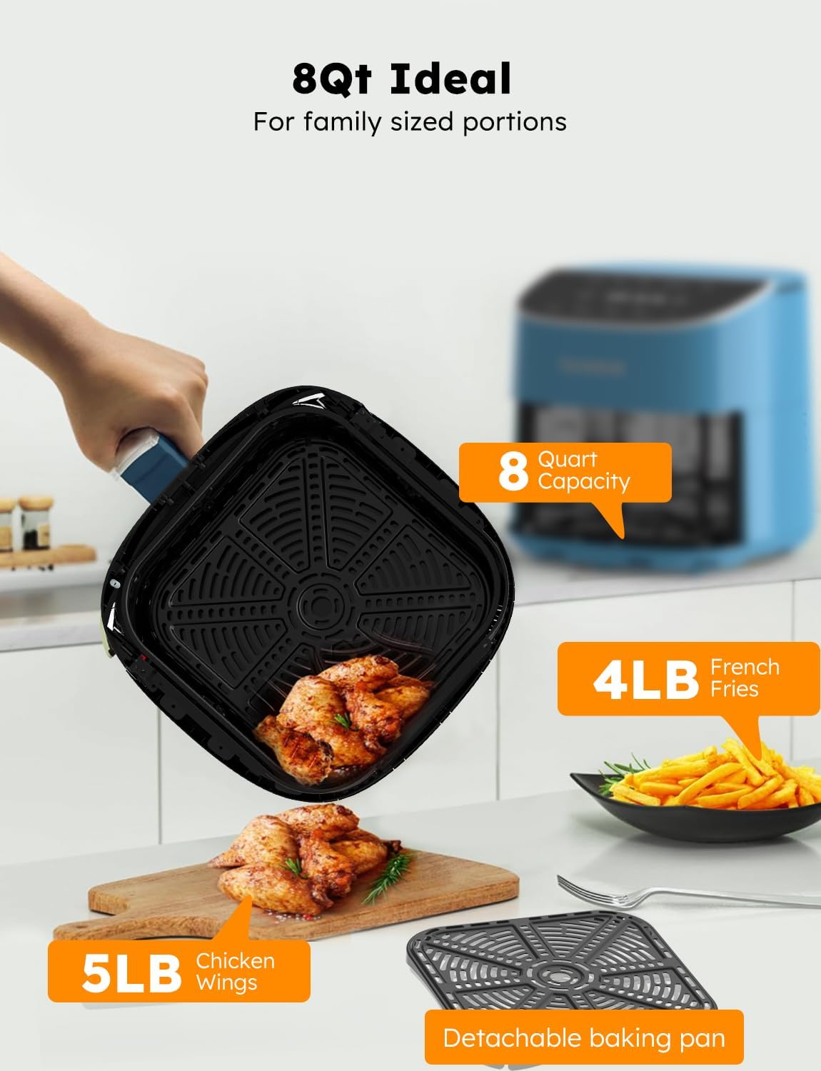 Freidora de aire Nuwave Brio Plus 8 Qt, 5 funciones, PFAS Free