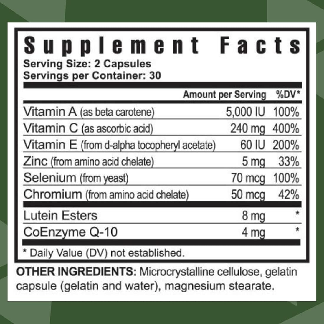 Suplementos Ultimate Vision FX - 60 cápsulas paquete de 1