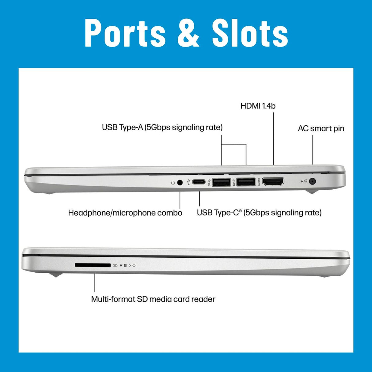 Laptop HP 14 Intel Quad-Core, 16GB RAM, 640GB Almacenamiento