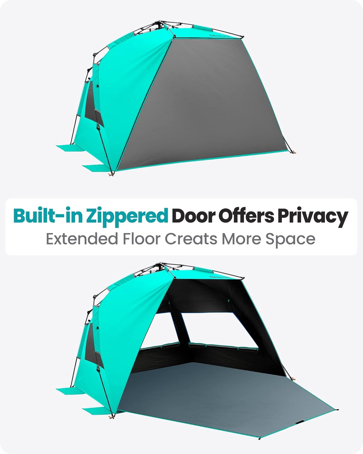 Tienda de Playa con Tecnología Blackout, Protección UV 50+