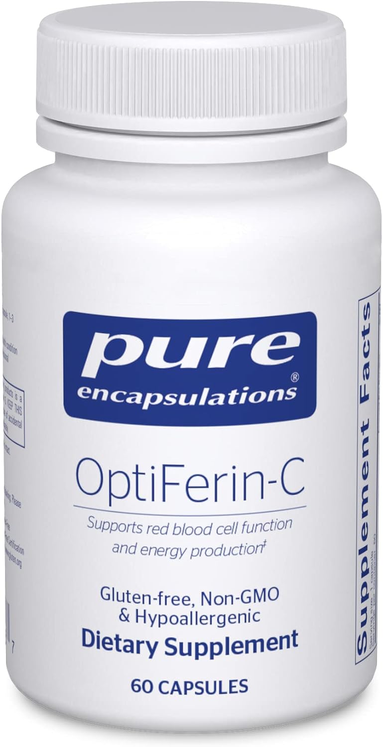 Suplemento Pure Encapsulations OptiFerin-C de hierro 60 cáp