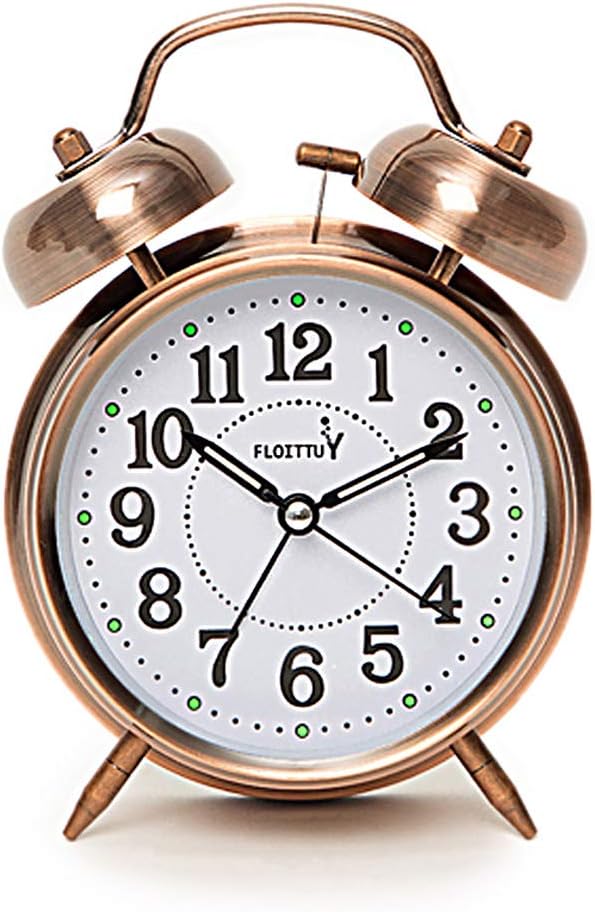 Reloj despertador con campana, luz de fondo, modelo 4