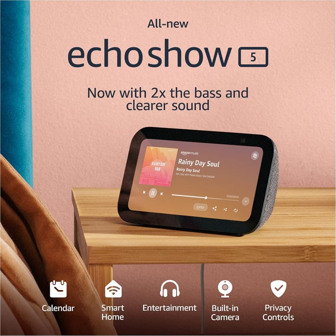 Echo Show 5 (3.ª generación, modelo de 2023) Carbón