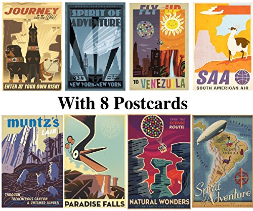 postales y pegatinas de películas de Pixar Up páginas marrón