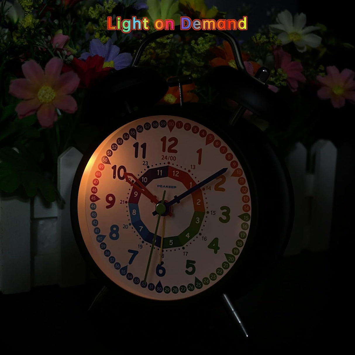 Reloj despertador analógico para niños, enseñanza del tiempo