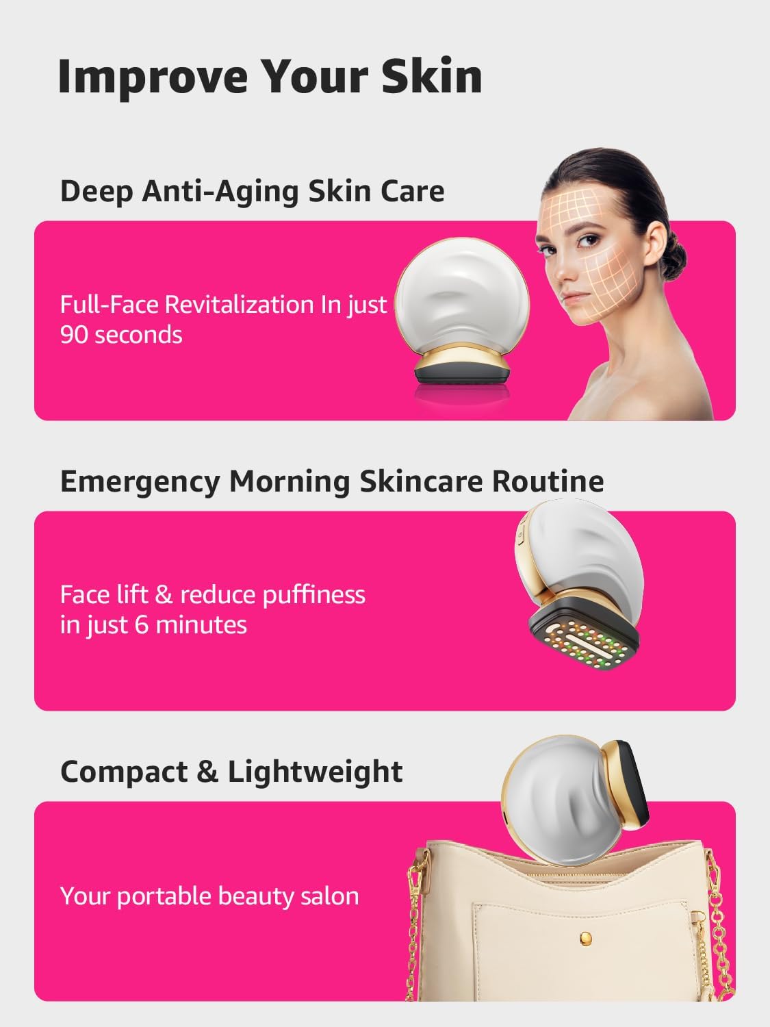 Dispositivo Facial 3 en 1 iFae: Masajeador y Rejuvenecedor