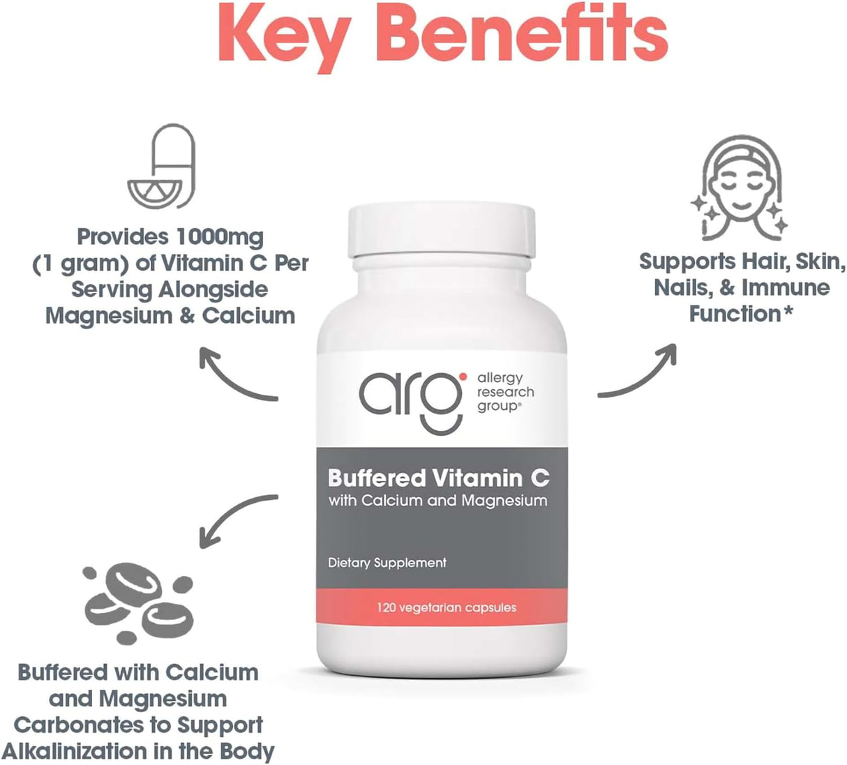 Vitamina C Bufferada Allergy Research Grupo 120 cápsulas