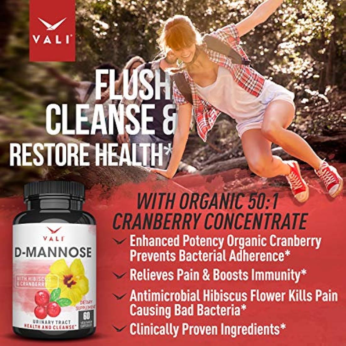 VALI -D Mannose 1000 mg fórmula de salud del tracto urinario