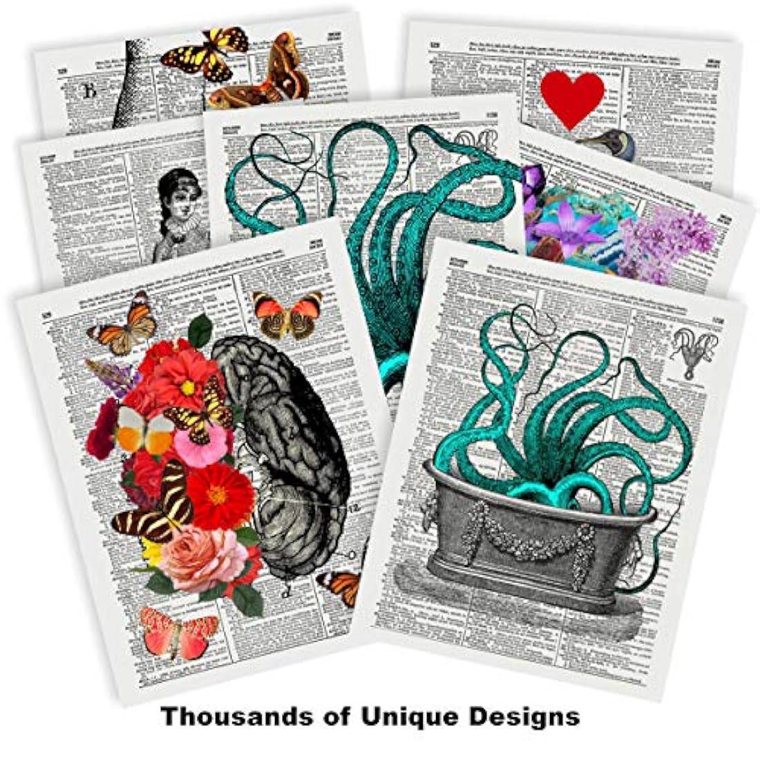 Gato Steampunk, impresión de arte de diccionario vintage