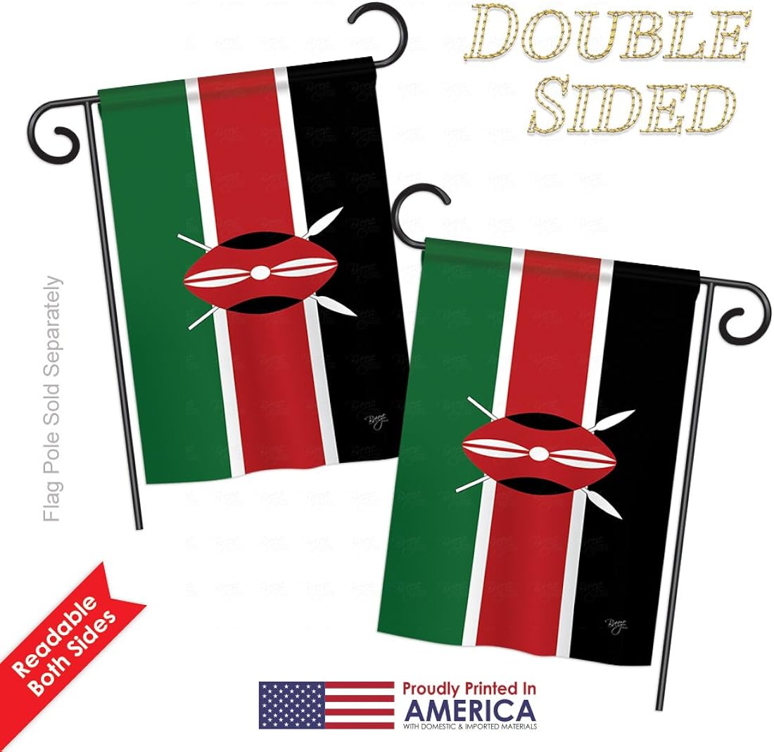 Breeze Decor HG108242 Banderas de Kenia de la Nacionalidad Mundial Impresiones Casa Vertical Decorativa 28 X 40 Jardín 13 18.5 Bandera de Doble Cara Colección